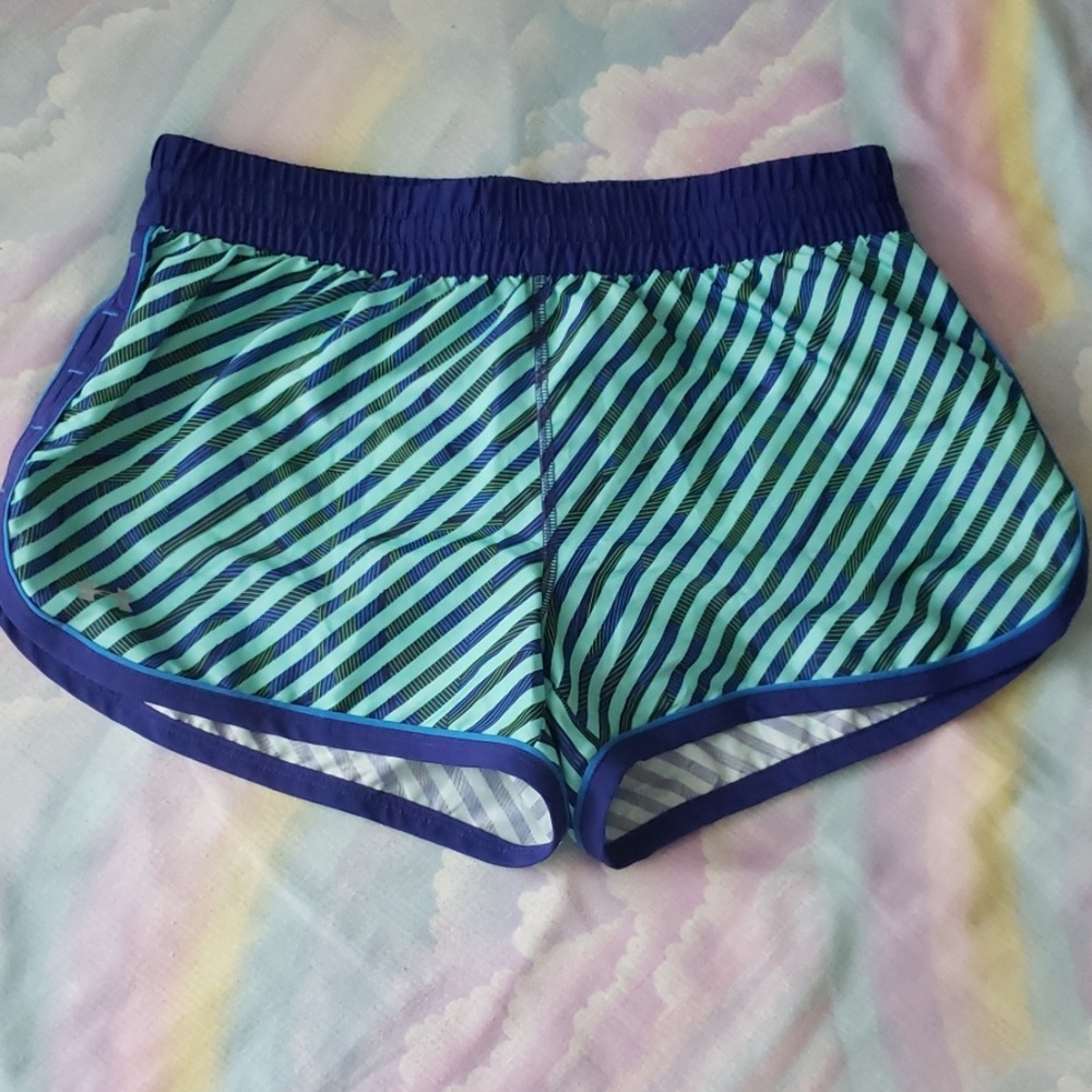 Under Armour striped blue athletic shorts XS